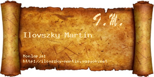 Ilovszky Martin névjegykártya